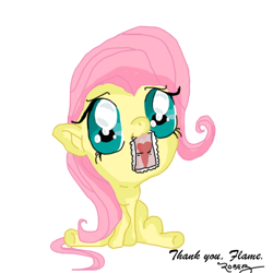 Size: 600x600 | Tagged: artist needed, source needed, safe, character:fluttershy, species:pegasus, species:pony, g4, adobe imageready, cute, female, mare, mouth hold, simple background, sitting, solo, transparent background, valentine