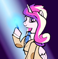 Size: 484x494 | Tagged: artist needed, safe, character:princess cadance, 30 minute art challenge, solo, sonic screwdriver, swapped cutie marks, time lady, time lord