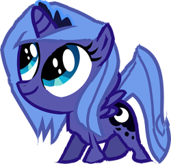 Size: 1000x956 | Tagged: artist needed, safe, character:princess luna, content-aware scale, cute, filly, s1 luna, solo, woona