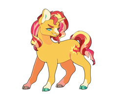Size: 735x579 | Tagged: safe, artist:xeiphi, character:sunset shimmer, species:pony, species:unicorn, g4, smirk, solo