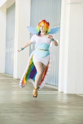 Size: 2304x3456 | Tagged: artist needed, safe, character:rainbow dash, species:human, anime expo, clothing, cosplay, dress, gala dress, irl, irl human, photo, solo