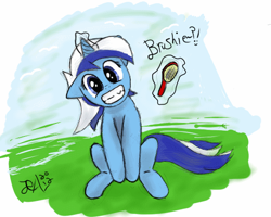 Size: 565x451 | Tagged: artist needed, safe, character:minuette, brushie, magic, solo