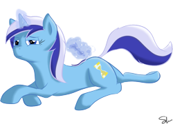 Size: 799x576 | Tagged: artist needed, safe, character:minuette, species:pony, species:unicorn, female, levitation, looking at you, magic, mare, telekinesis, toothpaste