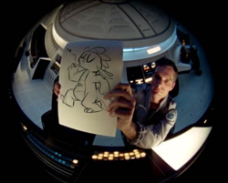 Size: 1074x865 | Tagged: artist needed, safe, character:spike, 2001: a space odyssey, david bowman, fisheye, hal 9000, sketch
