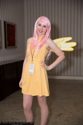 Size: 1365x2048 | Tagged: artist needed, safe, character:fluttershy, species:human, cosplay, irl, irl human, momocon, photo, solo, wings