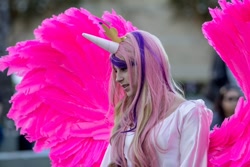Size: 800x533 | Tagged: artist needed, safe, artist:unkcos5, character:princess cadance, species:human, cosplay, irl, irl human, photo, solo, wings, wondercon
