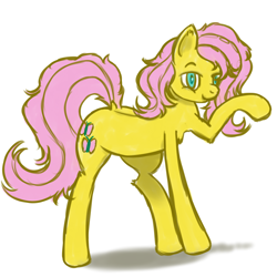 Size: 1000x1000 | Tagged: artist needed, source needed, safe, character:fluttershy, species:earth pony, species:pony, earth pony fluttershy, solo, species swap