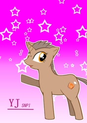Size: 424x600 | Tagged: artist needed, safe, species:pony, species:unicorn, drink, drugs, ponified, smiling, solo, stars