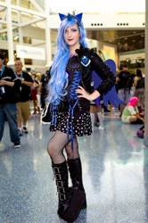 Size: 798x1200 | Tagged: artist needed, safe, character:princess luna, species:human, anime expo, anime expo 2012, boots, clothing, cosplay, irl, irl human, jacket, lunar republic, photo