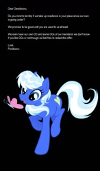 Size: 792x1360 | Tagged: artist needed, safe, oc, oc only, species:earth pony, species:pony, g4, butterfly, female, mare, mascot, ponibooru, ponified, solo