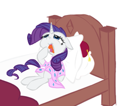 Size: 1157x992 | Tagged: artist needed, safe, artist:elslowmo, character:rarity, bed, clothing, morning ponies, nightgown, solo, yawn