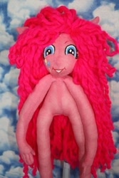 Size: 320x480 | Tagged: artist needed, safe, character:pinkie pie, my little pony:equestria girls, abomination, cursed image, irl, nightmare fuel, not salmon, photo, plushie, wat, what has science done