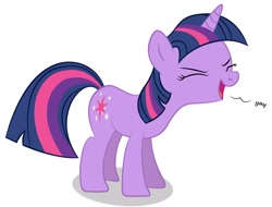Size: 2642x2004 | Tagged: artist needed, safe, character:twilight sparkle, character:twilight sparkle (unicorn), species:pony, species:unicorn, g4, eyes closed, female, flutteryay, high res, mare, reaction image, simple background, solo, white background, yay