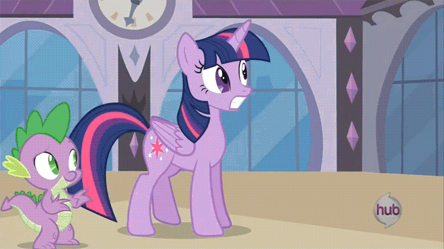 Size: 640x360 | Tagged: artist needed, safe, artist:superedit, edit, edited screencap, screencap, character:pinkie pie, character:spike, character:twilight sparkle, character:twilight sparkle (alicorn), species:alicorn, species:earth pony, species:pony, ship:twinkie, episode:princess twilight sparkle, g4, my little pony: friendship is magic, animated, blush sticker, blushing, cute, diapinkes, eyes closed, female, glomp, gritted teeth, hub logo, hug, kiss edit, kissing, lesbian, mare, observer, pounce, scene parody, shipping, smiling, surprise kiss, wide eyes
