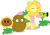 Size: 1280x907 | Tagged: dead source, safe, artist:friendshipismagic, character:fluttershy, :i, crossover, cute, eyes closed, peashooter, plants vs zombies, shyabetes, smiling, sunflower, wall-nut