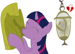 Size: 400x285 | Tagged: artist needed, safe, character:twilight sparkle, cargo ship, carving, crack shipping, heartbreak, infidelity, kissing, lamp, twilamp