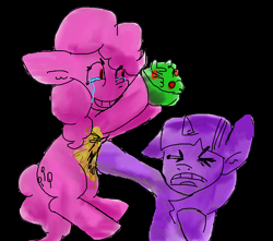 Size: 500x441 | Tagged: artist needed, safe, character:pinkie pie, character:twilight sparkle, 30 minute art challenge, salad