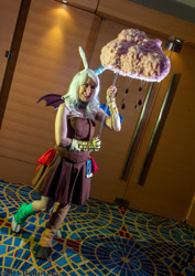 Size: 636x900 | Tagged: artist needed, safe, character:discord, oc:eris, species:human, cloud, cosplay, dragoncon, dragoncon 2013, irl, irl human, photo, rule 63, solo