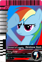 Size: 350x510 | Tagged: artist needed, safe, character:rainbow dash, species:pegasus, species:pony, g4, female, kamen rider, kamen rider decade, mare, rainbow dash salutes, salute, solo