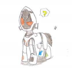 Size: 1974x1859 | Tagged: artist needed, safe, species:pony, g4, kamen rider, kamen rider fourze, ponified, question mark, simple background, solo