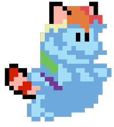 Size: 257x287 | Tagged: artist needed, safe, character:rainbow dash, species:pegasus, species:pony, g4, female, mare, mario, pixel art, power-up, raccoon, raccoon suit, simple background, solo, sprite, super mario bros., super mario bros. 3, tanooki, transparent background