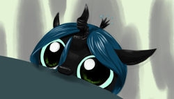 Size: 1103x631 | Tagged: artist needed, source needed, safe, character:queen chrysalis, species:changeling, changeling queen, cute, cutealis, diabetes, female, hnnng, horn, it hungers, kilroy was here, looking at you, nom, nymph, smiling, solo, soon, the end is nigh, weapons-grade cute