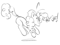 Size: 800x599 | Tagged: artist needed, safe, character:pinkie pie, /co/, 4chan, jumping, sketch