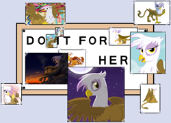 Size: 1400x1000 | Tagged: artist needed, safe, character:gilda, species:griffon, do it for her, gilda drama, meme