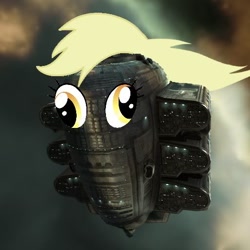 Size: 512x512 | Tagged: artist needed, source needed, safe, character:derpy hooves, barely pony related, crossover, eve online, freighter, gallente, obelisk, solo, spaceship