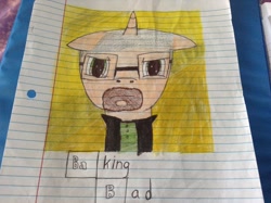 Size: 2592x1936 | Tagged: artist needed, safe, baking bad, breaking bad, lined paper, photo, ponified, solo, traditional art, walter white