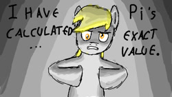 Size: 640x360 | Tagged: artist needed, safe, character:derpy hooves, species:pegasus, species:pony, female, mare, math, pi, touhou