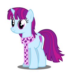 Size: 638x707 | Tagged: artist needed, safe, character:mystery mint, species:pony, my little pony:equestria girls, alternate design, background human, clothing, equestria girls ponified, heart struck, ponified, scarf, solo