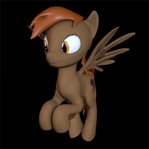 Size: 300x300 | Tagged: artist needed, safe, oc, oc only, oc:calamity, species:pegasus, species:pony, fallout equestria, 3d, animated, black and white, fanfic, fanfic art, gif, grayscale, male, monochrome, simple background, solo, stallion, wings