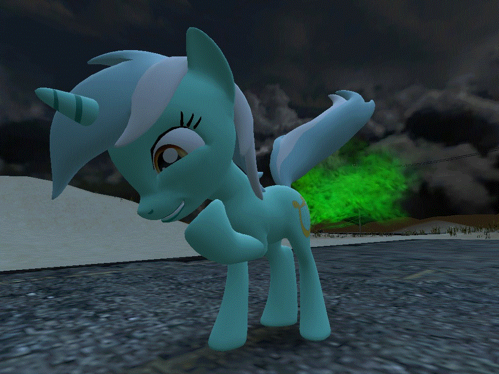Size: 1024x768 | Tagged: artist needed, safe, character:lyra heartstrings, species:pony, species:unicorn, 3d, animated, fart, female, gif, gmod, mare, solo, wat