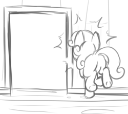 Size: 500x444 | Tagged: artist needed, source needed, useless source url, safe, character:sweetie belle, monochrome, solo, sweetie fail, sweetiedumb