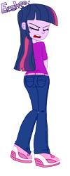 Size: 833x2083 | Tagged: artist needed, safe, character:twilight sparkle, my little pony:equestria girls, adorkable, ass, clothing, cute, dork, female, jeans, sneezing, sneezing fetish, solo, spray