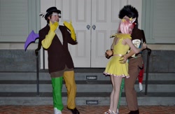 Size: 2048x1334 | Tagged: artist needed, safe, character:discord, character:fluttershy, oc:eris, species:human, 2014, convention, cosplay, irl, irl human, katsucon, katsucon 2014, photo, rule 63, short dress