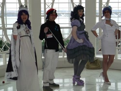 Size: 2048x1536 | Tagged: artist needed, safe, artist:thighhighs, character:rarity, species:human, 2013, clothing, convention, cosplay, crossplay, dress, elusive, glasses, irl, irl human, katsucon, photo, princess platinum, rule 63, skirt
