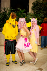 Size: 1333x2000 | Tagged: artist needed, safe, character:fluttershy, species:human, 2012, anime weekend atlanta, clothing, convention, cosplay, hoers mask, irl, irl human, photo, skirt