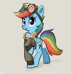 Size: 456x473 | Tagged: artist needed, safe, character:rainbow dash, bomber jacket, cute, goggles, solo