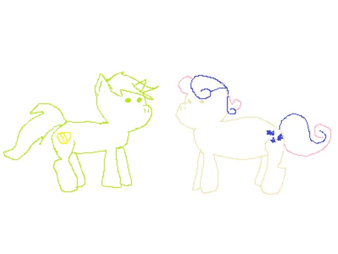 Size: 692x519 | Tagged: artist needed, safe, character:bon bon, character:derpy hooves, character:lyra heartstrings, character:sweetie drops, species:earth pony, species:human, species:pegasus, species:pony, species:unicorn, ..., 1000 hours in ms paint, :|, animated, award, bon bon is not amused, eye contact, female, hand, joke, looking at each other, mare, ms paint, muffin, quality, simple background, stylistic suck, text, that pony sure does love hands, upvote, vulgar, wat, white background