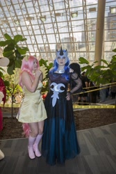 Size: 3744x5616 | Tagged: artist needed, safe, character:fluttershy, character:nightmare moon, character:princess luna, species:human, 2012, convention, cosplay, irl, irl human, ohayocon, photo