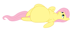 Size: 1280x496 | Tagged: artist needed, dead source, safe, character:fluttershy, belly, big belly, chubby cheeks, fat, fattershy, obese, solo