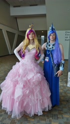 Size: 3376x6000 | Tagged: artist needed, safe, artist:lyricapony, character:princess cadance, character:princess luna, species:human, 2014, bronycon, convention, cosplay, crossplay, irl, irl human, photo