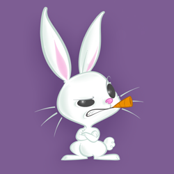 Size: 900x900 | Tagged: artist needed, source needed, safe, character:angel bunny, species:rabbit, animal, male, purple background, simple background, solo