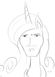 Size: 584x822 | Tagged: artist needed, safe, character:princess cadance, handsome, handsome face, looking at you, wat