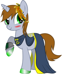 Size: 1080x1287 | Tagged: artist needed, safe, oc, oc only, oc:littlepip, species:pony, species:unicorn, fallout equestria, clothing, dress, fanfic, fanfic art, female, gala dress, mare, pipbuck, simple background, solo, transparent background, vault suit