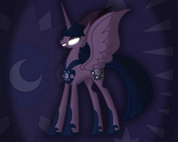 Size: 1280x1024 | Tagged: artist needed, source needed, safe, character:nightmare twilight sparkle, character:twilight sparkle, character:twilight sparkle (alicorn), species:alicorn, species:pony, female, glowing eyes, horseshoes, mare, nightmare, nightmarified, solo