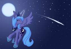Size: 1280x880 | Tagged: artist needed, safe, character:princess luna, comet, magic, s1 luna, solo, space