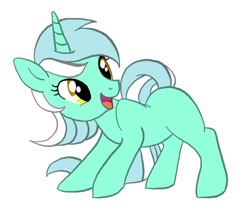 Size: 591x513 | Tagged: safe, artist:jessiefox, character:lyra heartstrings, species:pony, species:unicorn, blank flank, doodle, missing cutie mark, simple background, smiling, solo, white background